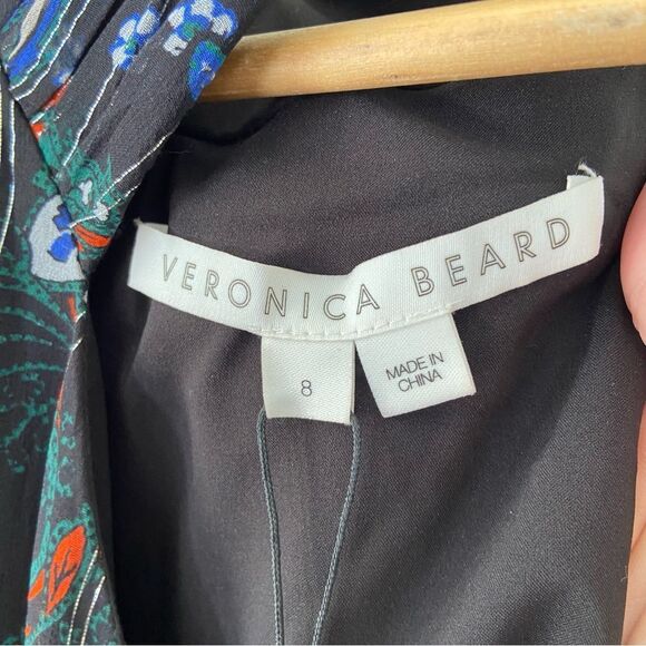 NWT Veronica Beard Kailani Silk Floral Black Halter Sleeveless Top size 8 - Picture 6 of 10